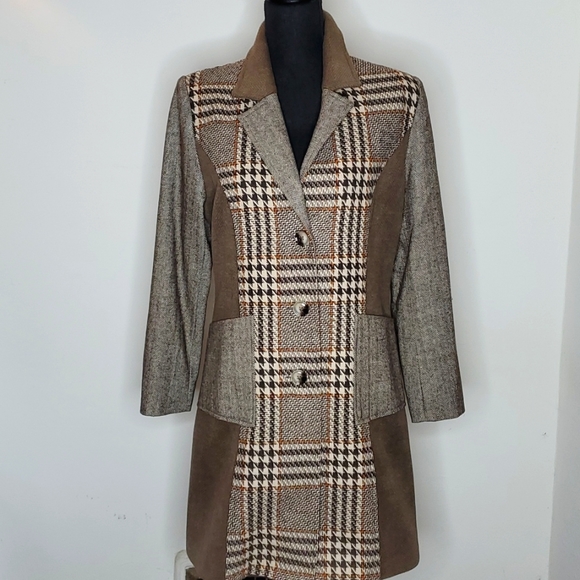 Paparazzi by Biz Mixed Print Panel Car Coat - Picture 1 of 11